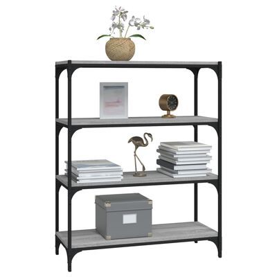 vidaXL Book Cabinet Grey Sonoma 80x33x100 cm Engineered Wood and Steel