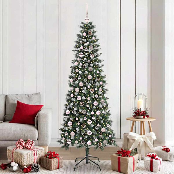vidaXL Artificial Christmas Tree with 300 LEDs with Stand Green 210 cm
