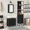 vidaXL Bathroom Furniture Set with Shelf 3 pcs Black Engineered wood