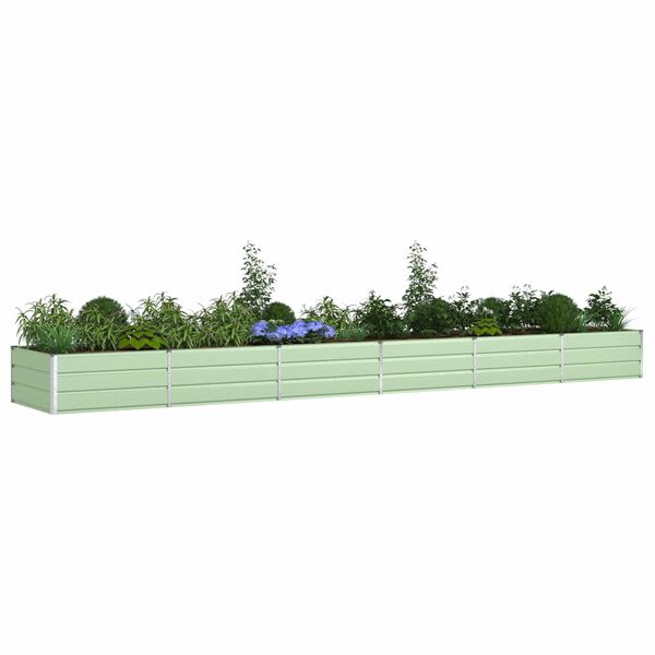 vidaXL Planter Pastel Green 580 x 100 x 45 cm Galvanised Steel