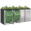 vidaXL Wheelie Bin Storage for 4 Bins Anthracite 272 x 77.5 x 121.5 cm