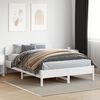 vidaXL Bed Frame without Mattress White 150x200 cm King Size Solid Wood Pine