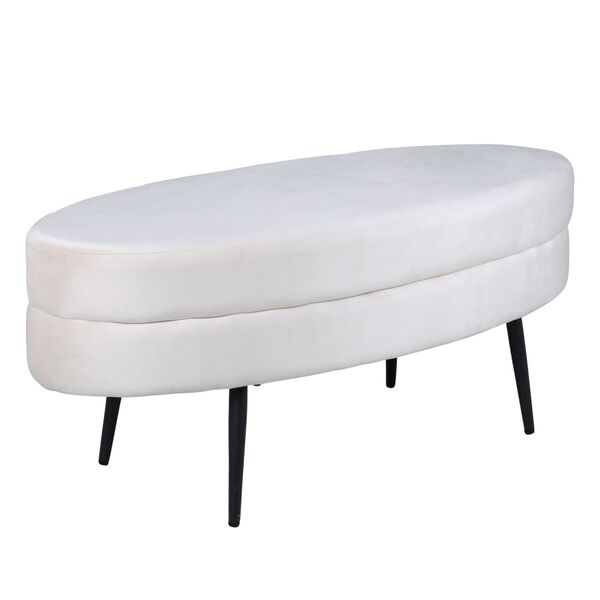 Venture Home Ottoman Otto 100x40x41 cm Velvet Off-white