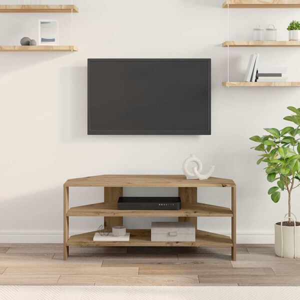vidaXL Corner TV Cabinet Artisan Oak 102x40.5x45cm Engineered Wood