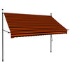 vidaXL Manual Retractable Awning with LED 250 cm Orange and Brown