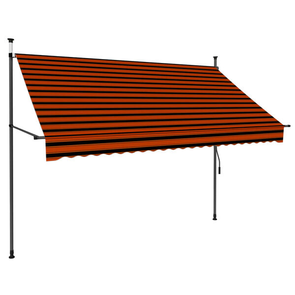 vidaXL Manual Retractable Awning with LED 250 cm Orange and Brown
