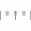 vidaXL Garden Fence with Hoop Top Steel 337x60 cm Black