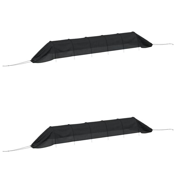 vidaXL Netting Tunnels 2 pcs Black Steel and Polyethylene