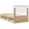 vidaXL Bed Frame with Headboard Sonoma Oak 90 x 200 cm Solid Pine Wood