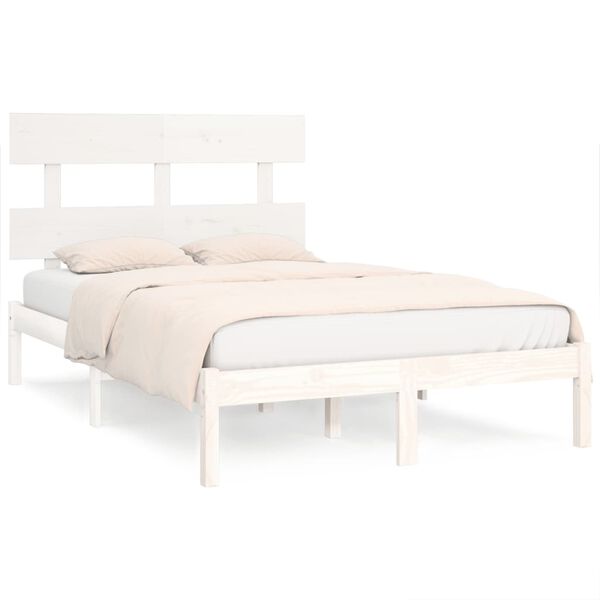 vidaXL Bed Frame without Mattress White 160x200 cm Solid Wood