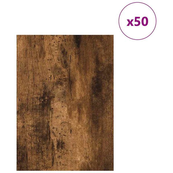 vidaXL Decor Panels 50 pcs Smoked Oak 15 x 21 x 0.27 cm