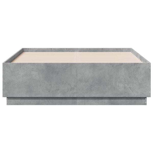 vidaXL Bed Frame without Mattress Concrete Grey 135x190 cm Double