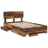vidaXL Bed Frame with Headboard Old Wood 120 x 190 cm Engineered Wood