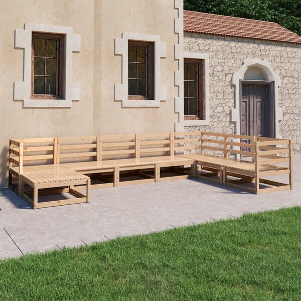 vidaXL 8 Piece Garden Lounge Set Solid Wood Pine