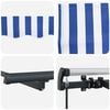 vidaXL Retractable Awning Manual Blue and White 400 x 200 cm