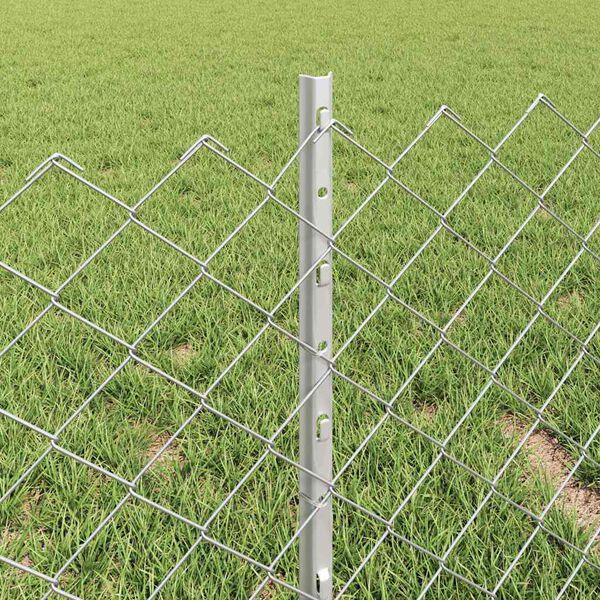 vidaXL Fence with Post Silver 0.4 x 10 m Steel