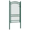 vidaXL Fence Gate EMMEN with Arched Top Steel 100x123.5 cm Green