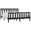 vidaXL Bed Frame without Mattress Black Solid Wood Pine 180x200 cm Super King