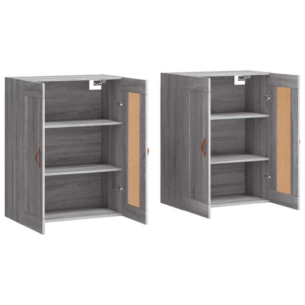 vidaXL Wall Mounted Cabinets 2 pcs Grey Sonoma Engineered Wood