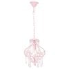 vidaXL Ceiling Lamp with Beads Pink Round E14