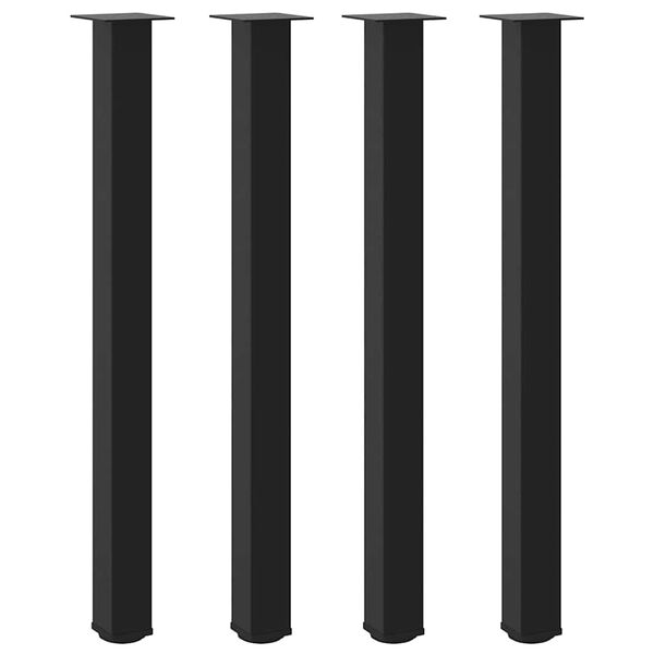 vidaXL Bar Table Legs 4 pcs Black 110-112 cm Steel