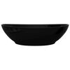 vidaXL Luxury Ceramic Basin Oval-shaped Sink Black 40 x 33 cm