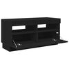 vidaXL TV Cabinet with LED Lights Black 80x35x40 cm