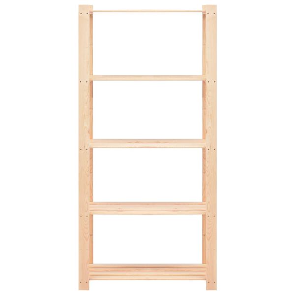 vidaXL 5-Tier Storage Racks 2 pcs 80x38x170 cm Solid Pinewood 250 kg