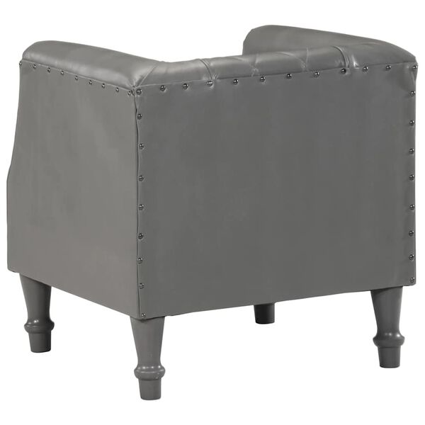 vidaXL Tub Chair Grey Real Goat Leather