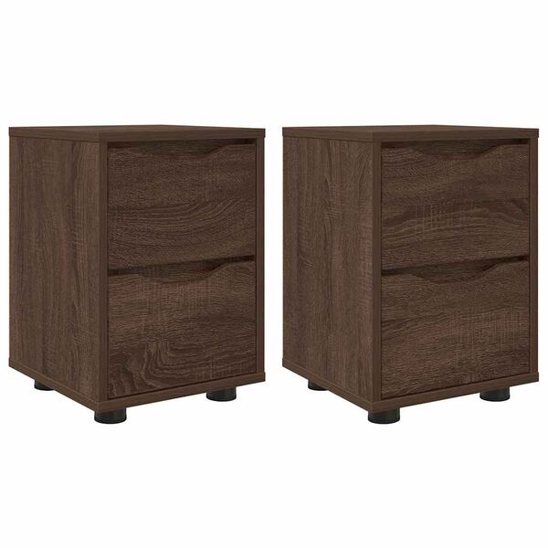 vidaXL Bedside Tables with Drawer 2 pcs Brown Oak 30.5 x 30 x 43 cm