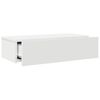 vidaXL Wall Shelf with Drawers White 60x26.5x15 cm Engineered Wood