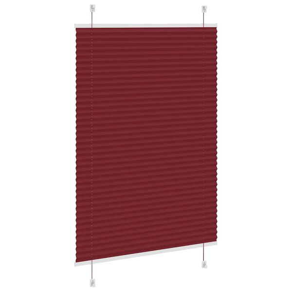 vidaXL Pleated Blind Bordeaux Red 95x100 cm Fabric Width 94.4 cm Polyester
