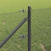 vidaXL Fence Post Grey 10 x 0.4 m (12 x 12 mm mesh) Steel and PVC