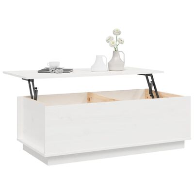 vidaXL Coffee Table White 100x50x35 cm Solid Wood Pine