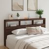 vidaXL Headboard Cabinet with LED Brown Oak 200x17x102 cm