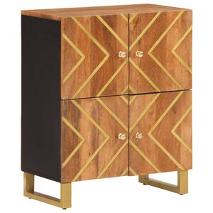 vidaXL Side Cabinet Brown and Black 60x33.5x75 cm Solid Wood Mango