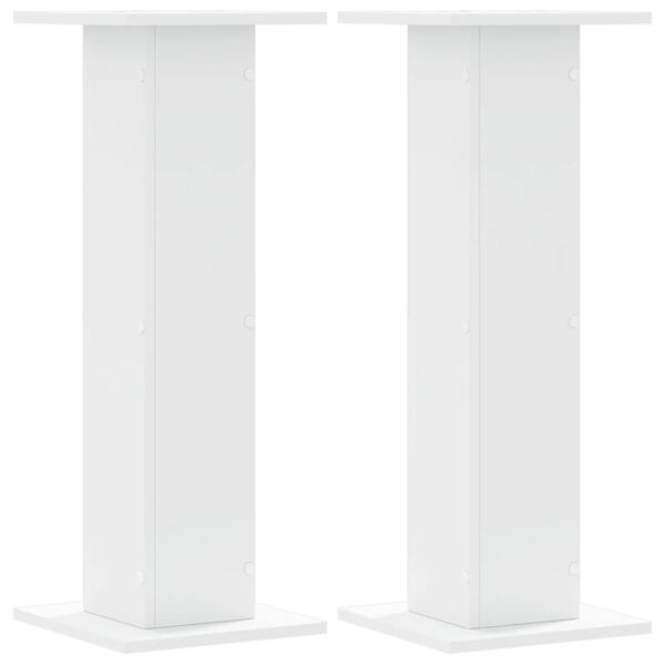 vidaXL Speaker Stands 2 pcs White 30x30x80 cm Engineered Wood