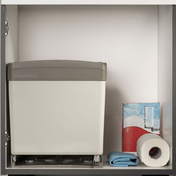 eyckhaus Built-in Rolling Selective Waste Collector Rectangular 2x21 L Grey