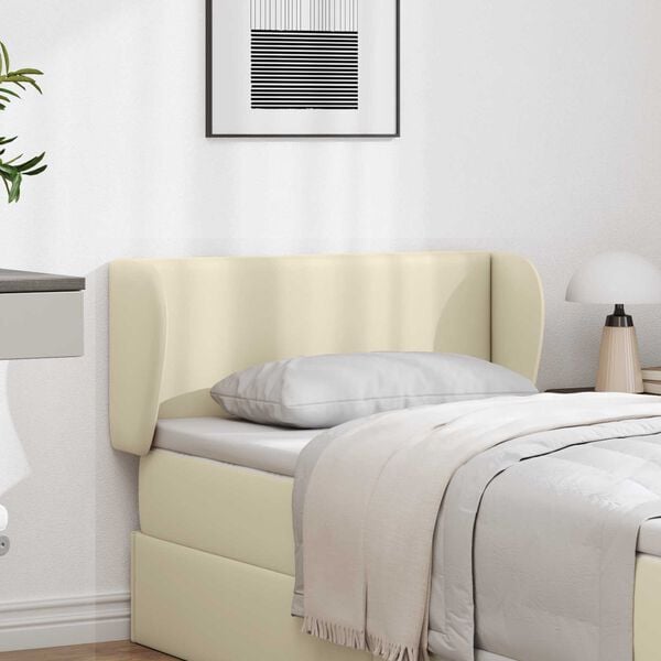vidaXL Headboard Ear Cream 40 x 23 x 6 cm PVC