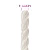 vidaXL Work Rope White 14 mm 100 m Polypropylene