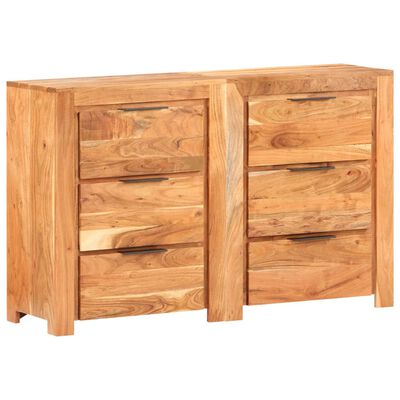 vidaXL Drawer Cabinet 118x33x75 cm Solid Acacia Wood