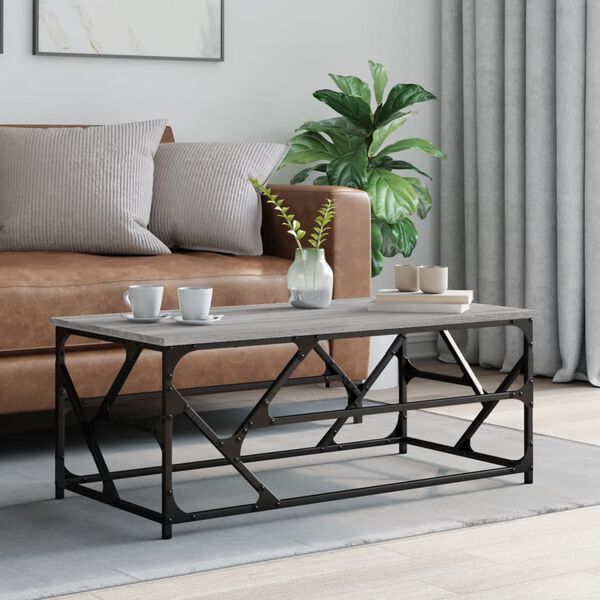 vidaXL Coffee Table Grey Sonoma 100x50x40 cm Engineered Wood