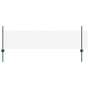 vidaXL Welded Wire Fence with Posts 100 x 0.5 m PVC-Coated Steel Green