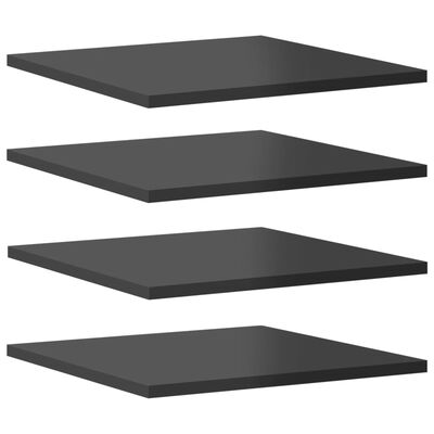 vidaXL Bookshelf Boards 4 pcs High Gloss Grey 40x40x1.5 cm Engineered Wood