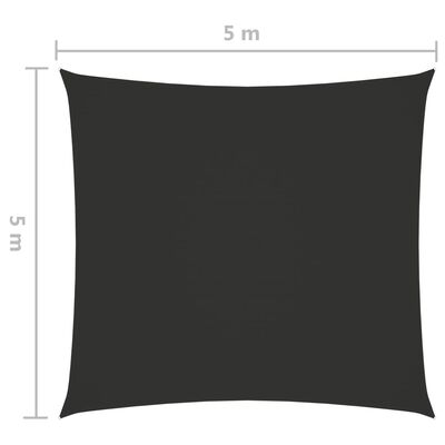 vidaXL Sunshade Sail Oxford Fabric Square 5x5 m Anthracite