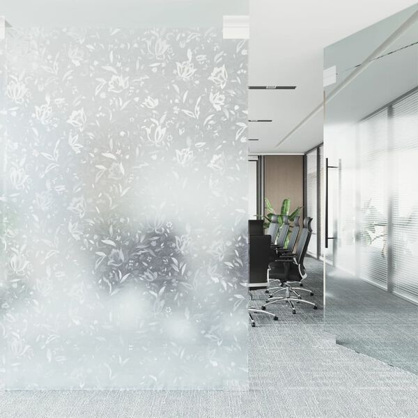 vidaXL Window Film Frosted Flower Pattern 45x500 cm PVC