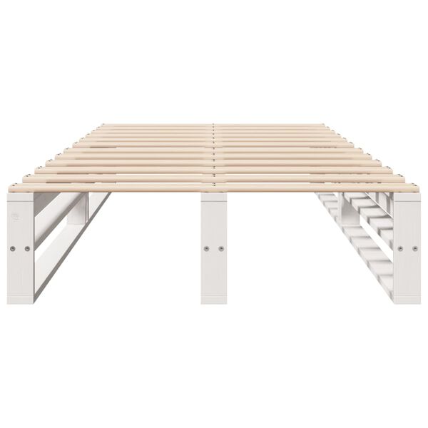 vidaXL Bed Frame without Mattress White 90x190 cm Single Solid Wood Pine