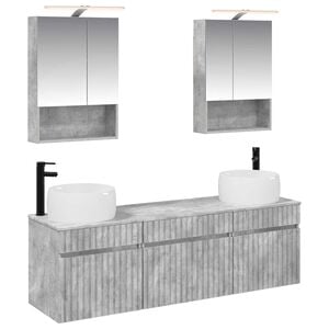 vidaXL Bathroom Cabinet Set 5 pcs Concrete Grey 50 x 14.5 x 70 cm
