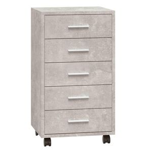 vidaXL Drawer Cabinet with Castors Concrete Grey Engineered Wood
