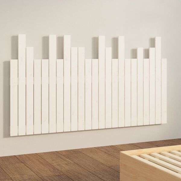 vidaXL Wall Headboard White 146.5x3x80 cm Solid Wood Pine
